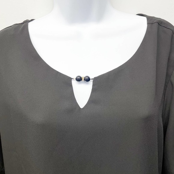 Roz & Ali Ruffle Sleeve Blouse Black NWT Size 2X - Picture 6 of 13